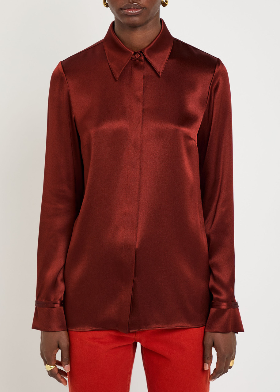Gabriela Hearst Crus Silk Shirt In Red