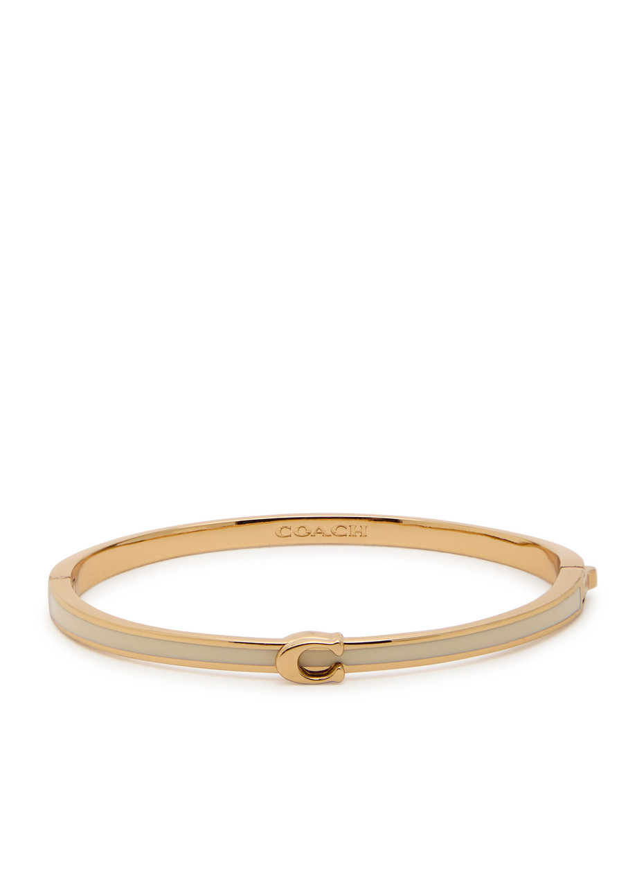 Coach Logo Enamelled Bangle - Cream - M