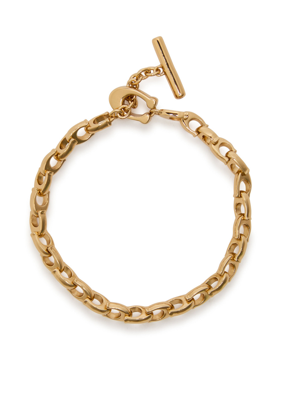 Coach Logo Bracelet In Gold