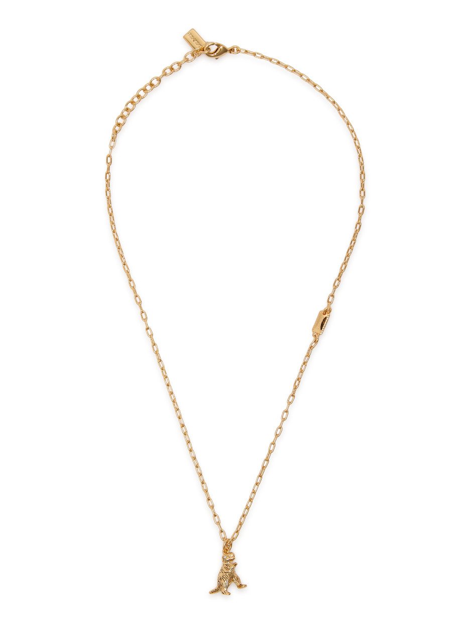 Coach Brushed Rexy Necklace In Gold