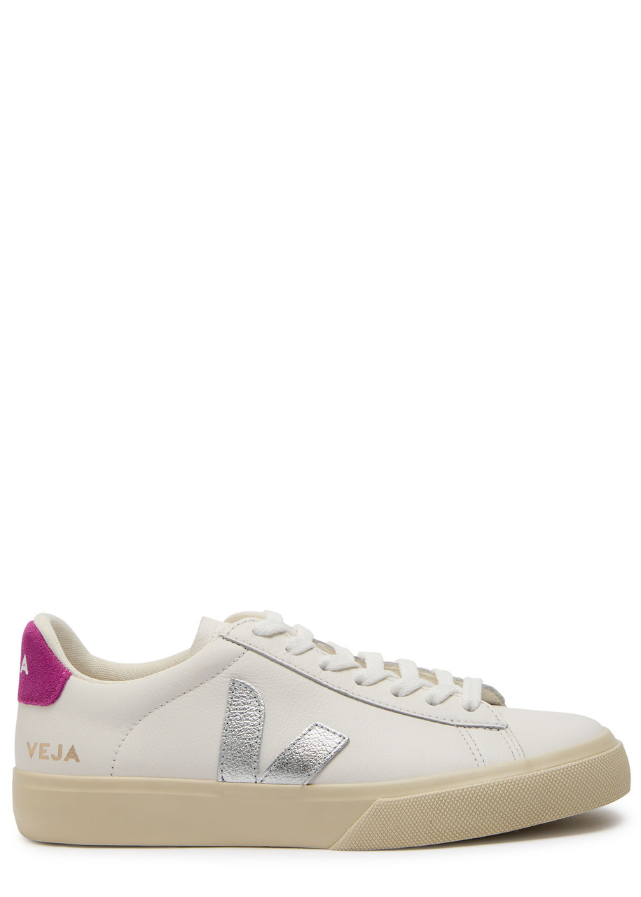 Veja Campo White Low Top Sneakers With Contrasting Heel With Logo Lettering And Logo Patch On The Side In In White
