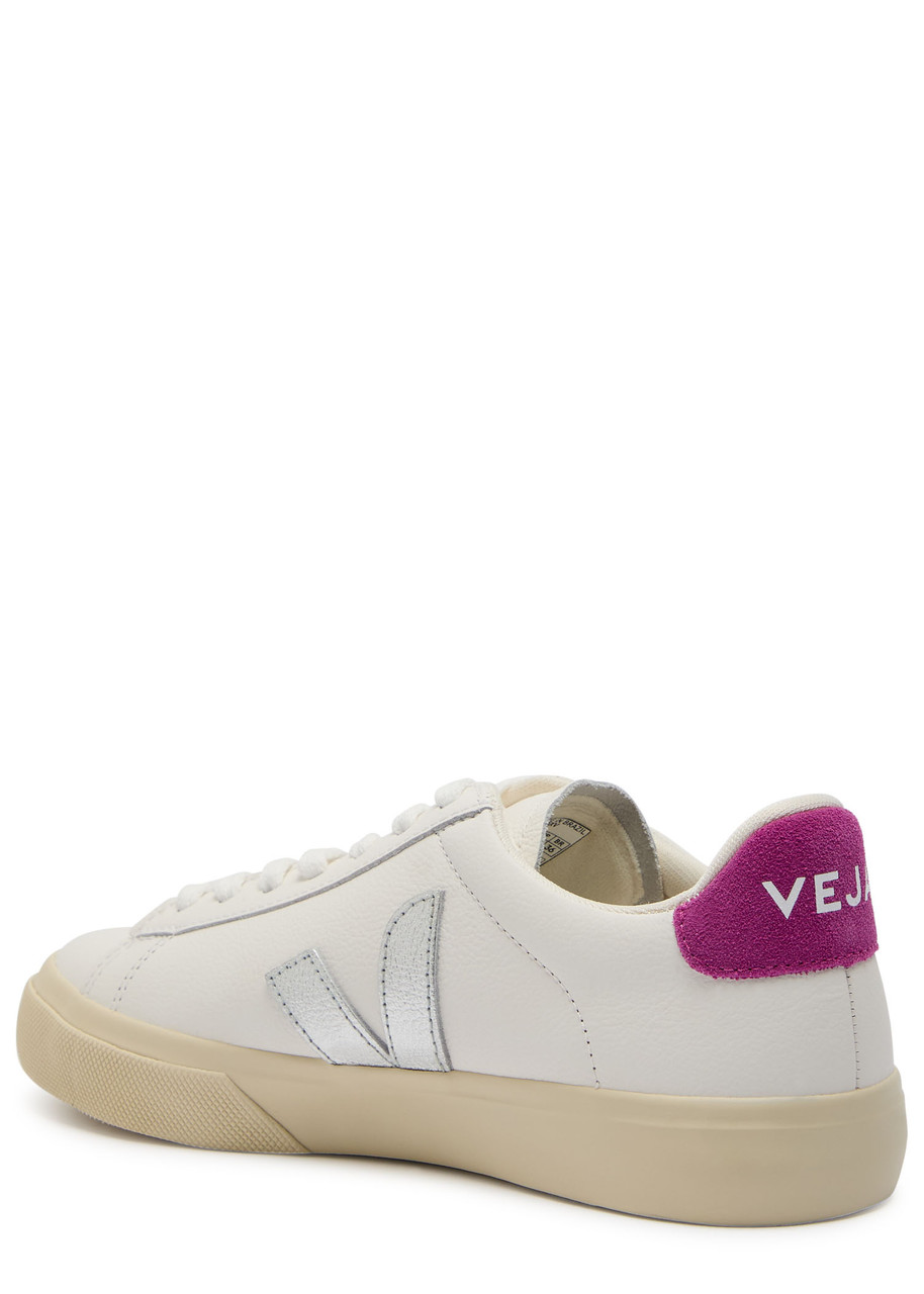 Veja Campo White Low Top Sneakers With Contrasting Heel With Logo Lettering And Logo Patch On The Side In In White