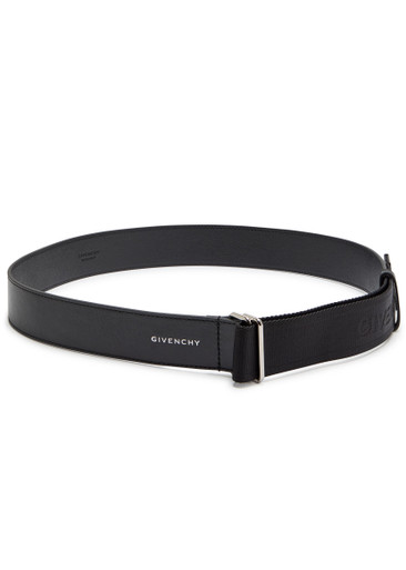 GIVENCHY Logo-jacquard canvas and leather belt | Harvey Nichols GIVENCHY Logo-jacquard canvas and leather belt | Harvey Nichols
