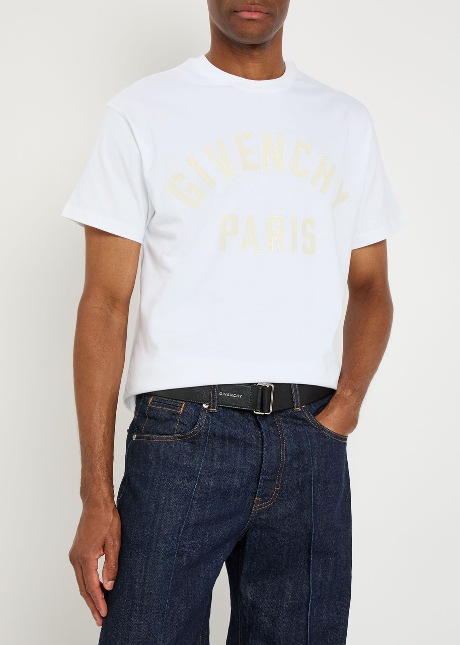  Givenchy Logo-jacquard Canvas And Leather Belt - Black - 100 (l) 