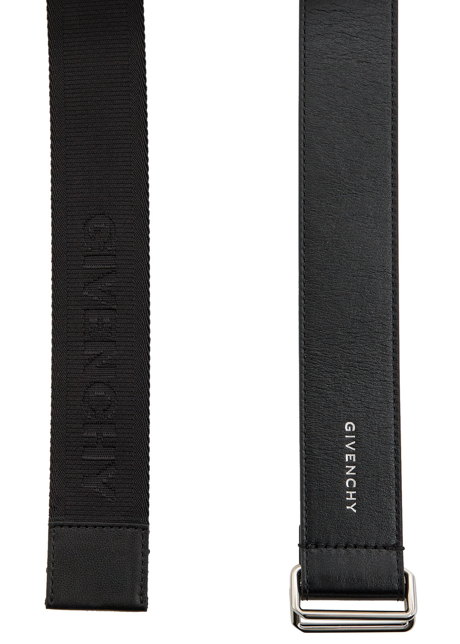  Givenchy Logo-jacquard Canvas And Leather Belt - Black - 100 (l) 