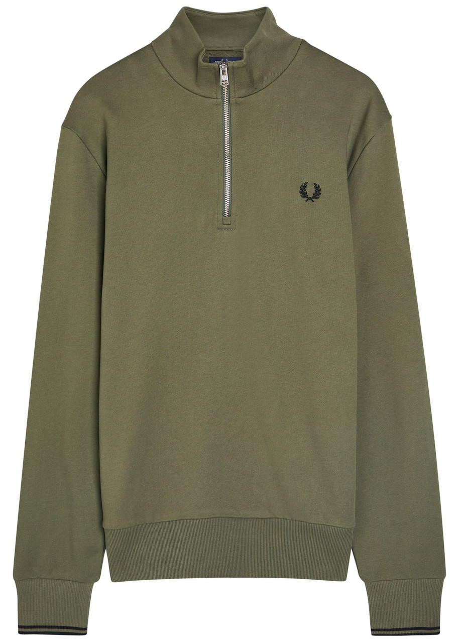 Fred Perry Half-zip Cotton Sweatshirt - Green - L