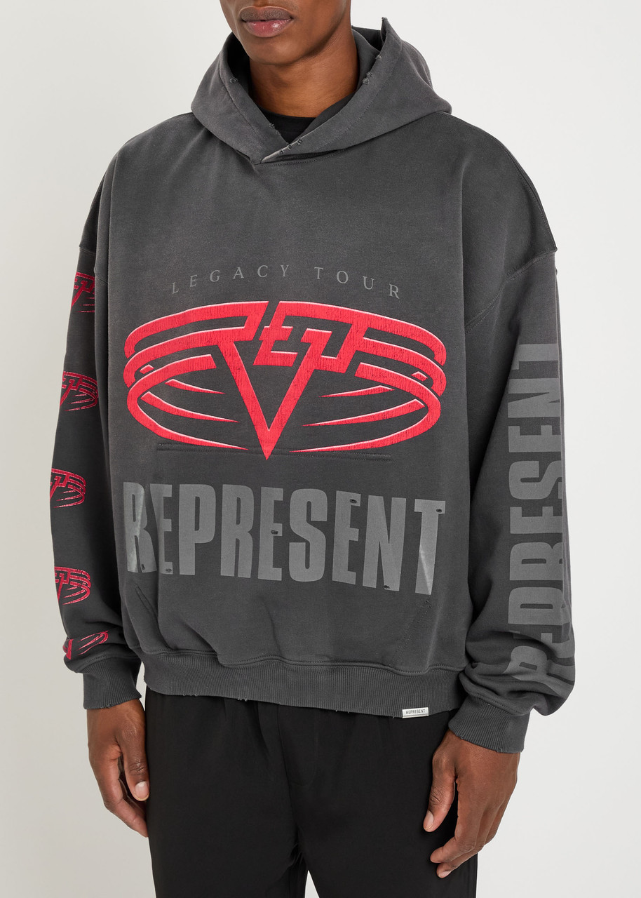 Represent Living Legacy Tour Printed Cotton Sweatshirt In Gray