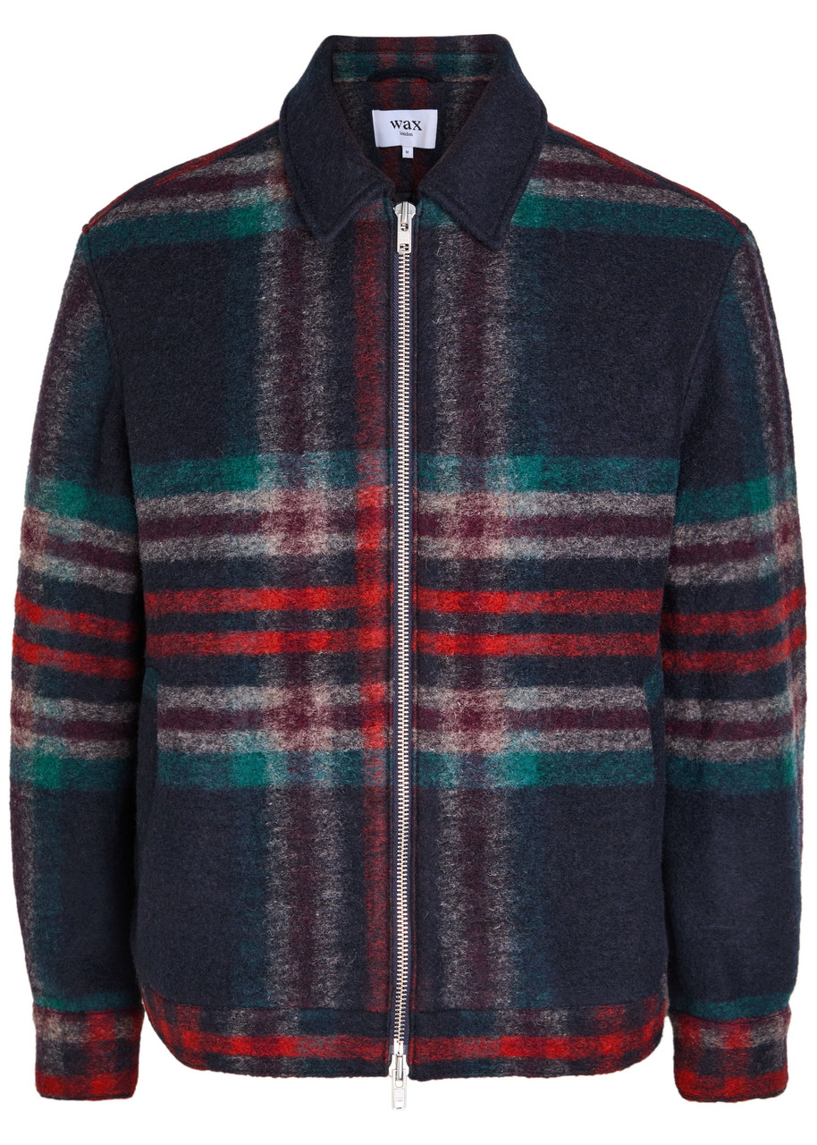 Wax London Heath Checked Wool-blend Jacket - Navy - L