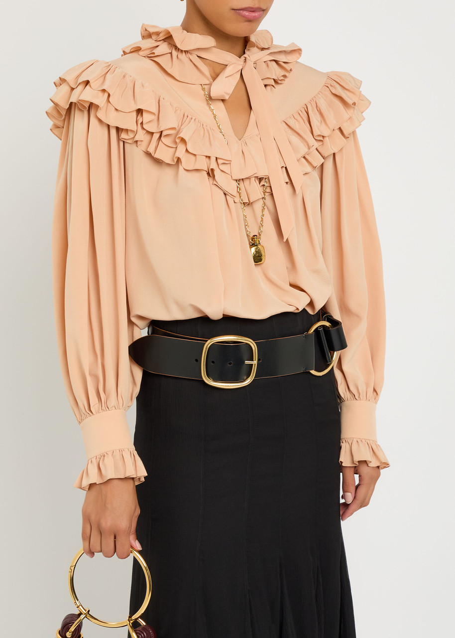 Chloé Chloe Anita Leather Belt In Black