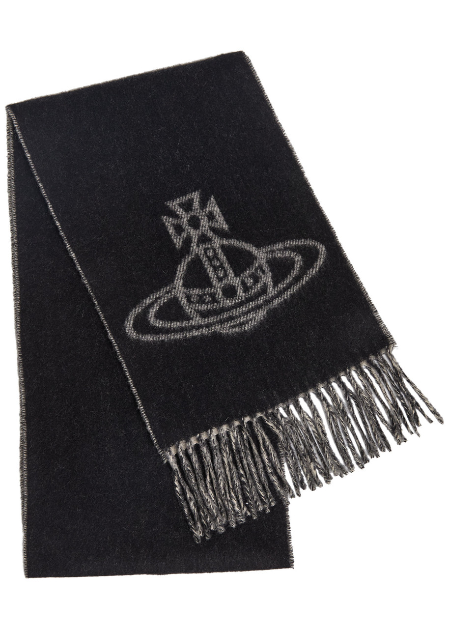 Vivienne Westwood Single Orb Double Scarf In Black
