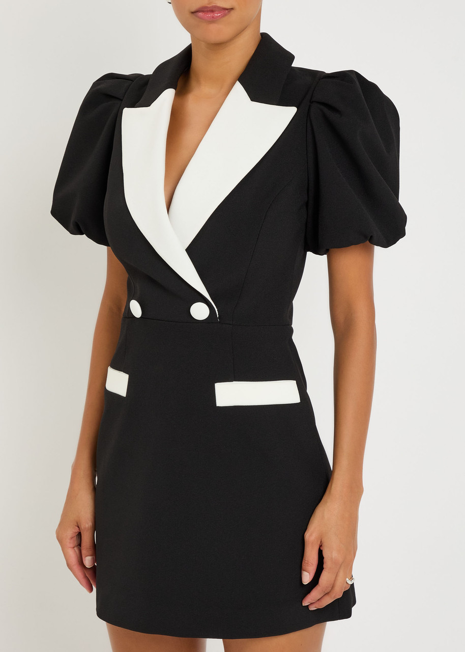 Rebecca Vallance Emma Contrasting Crepe Mini Dress In Multi