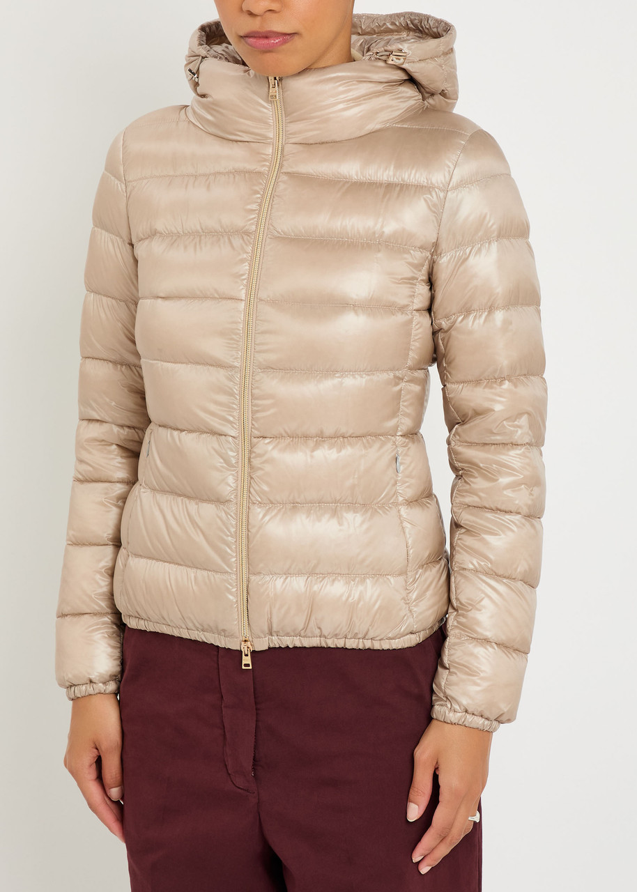 Herno Quilted Shell Jacket In Neutral