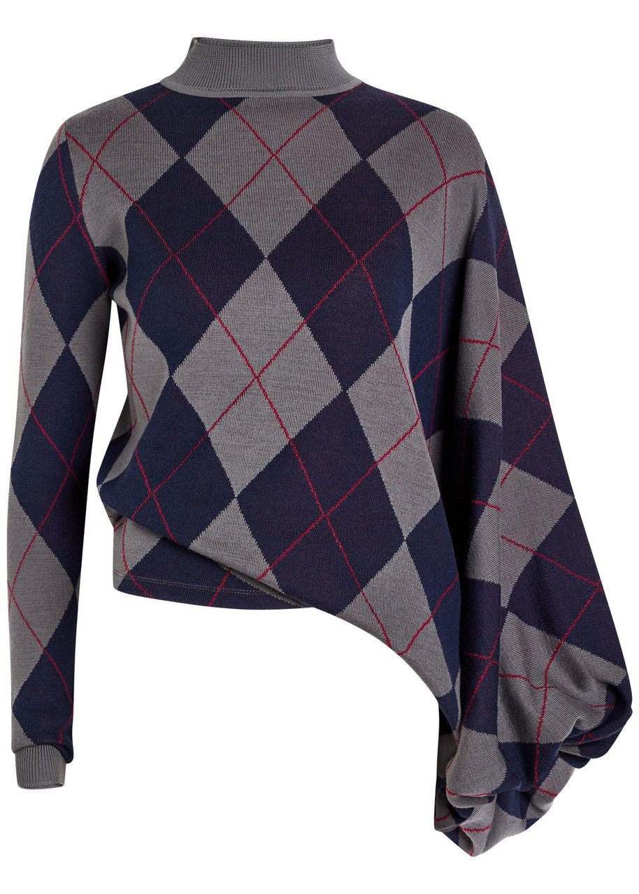A.w.a.k.e. A.w.a.k.e Mode Argyle Wool Jumper In Multi