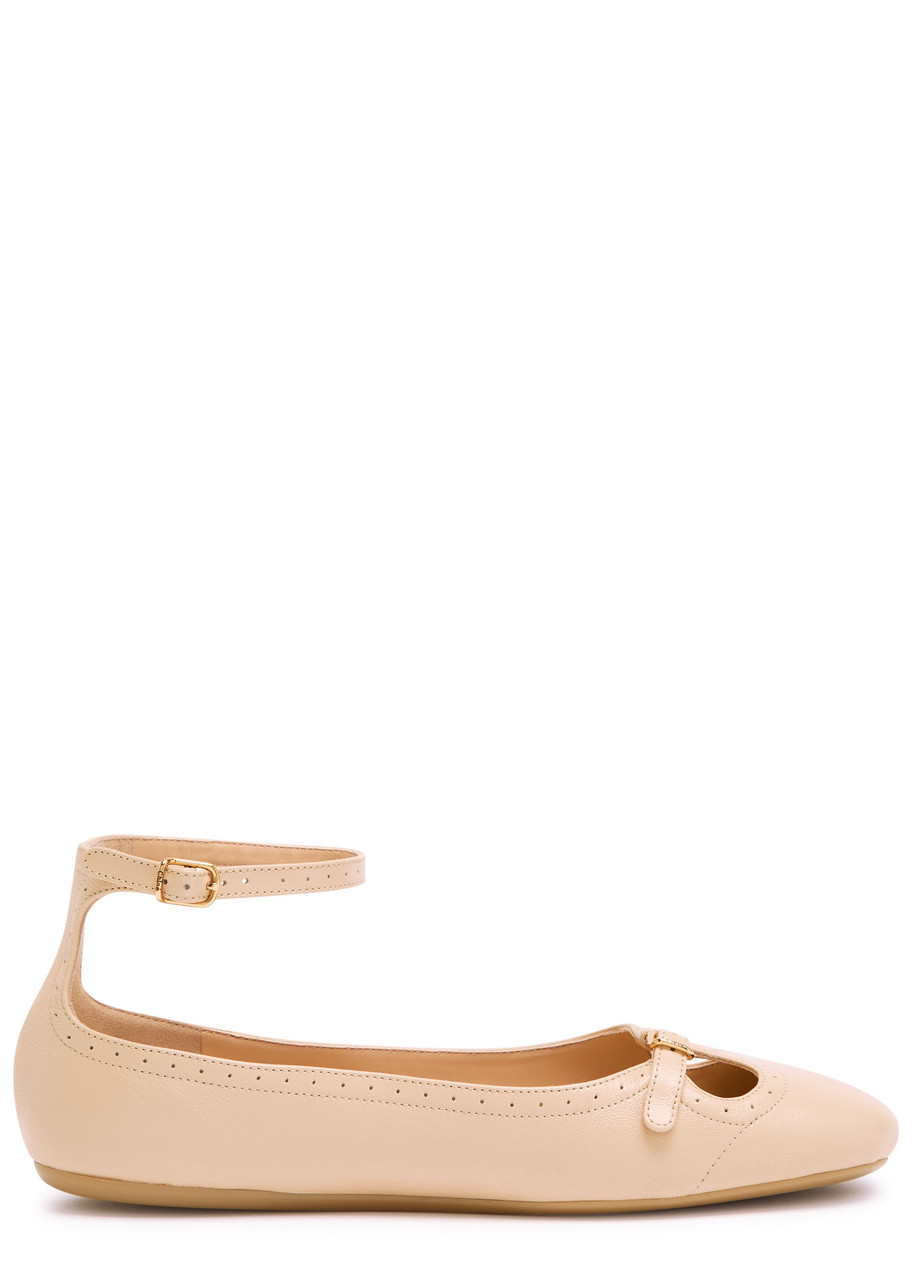 Chloé Chloe Misty Cut-out Leather Ballet Flats In White