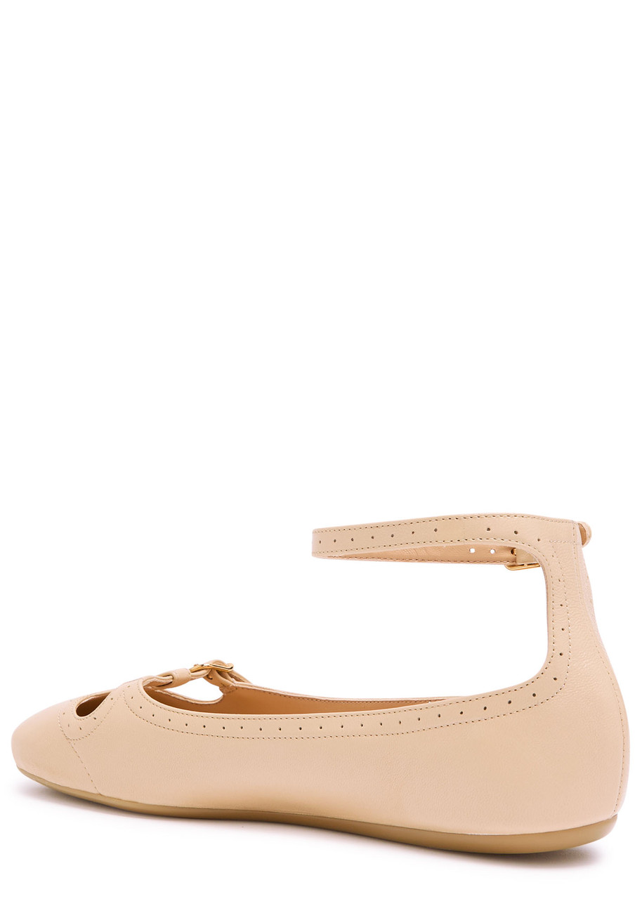 Chloé Chloe Misty Cut-out Leather Ballet Flats In White