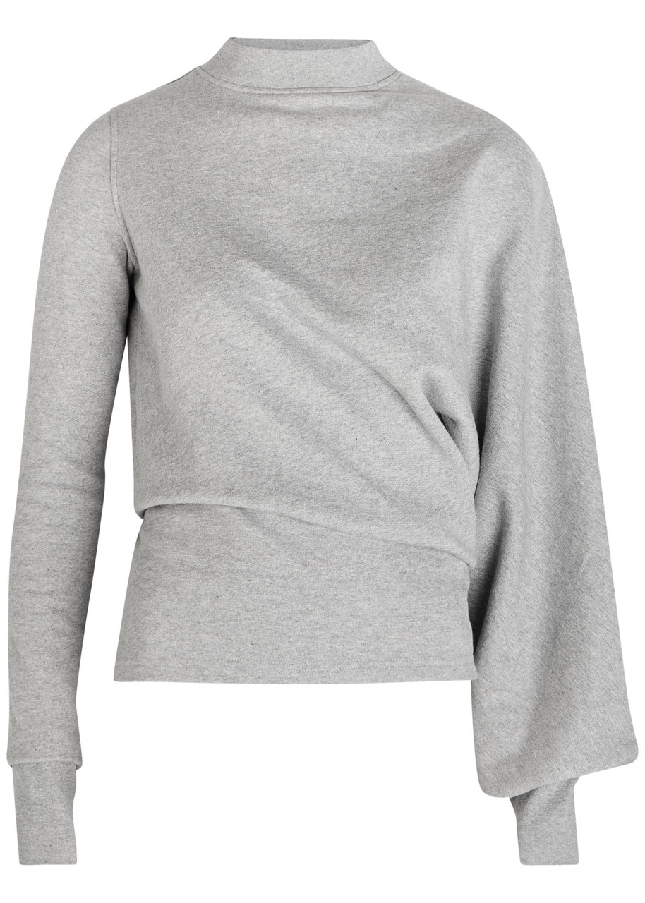 A.w.a.k.e. A.w.a.k.e Mode Draped Cotton Sweatshirt In Gray