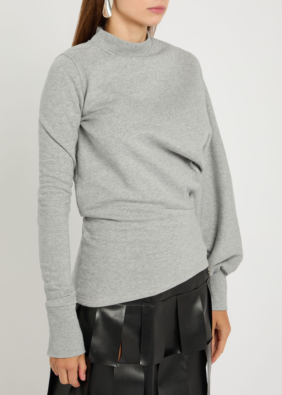 A.w.a.k.e. A.w.a.k.e Mode Draped Cotton Sweatshirt In Gray