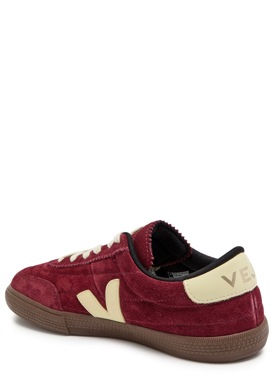 Veja Low-top Bordeaux Suede Sneakers With Cream Accents In Burgundy