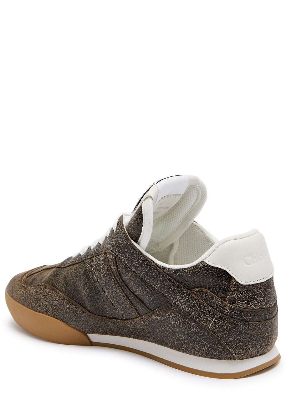 Chloé Chloe Kick Panelled Leather Sneakers In Brown