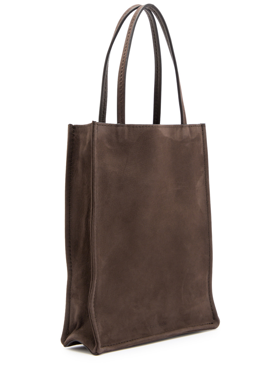 The Row To Go Small Suede Crossbody Bag In Brown