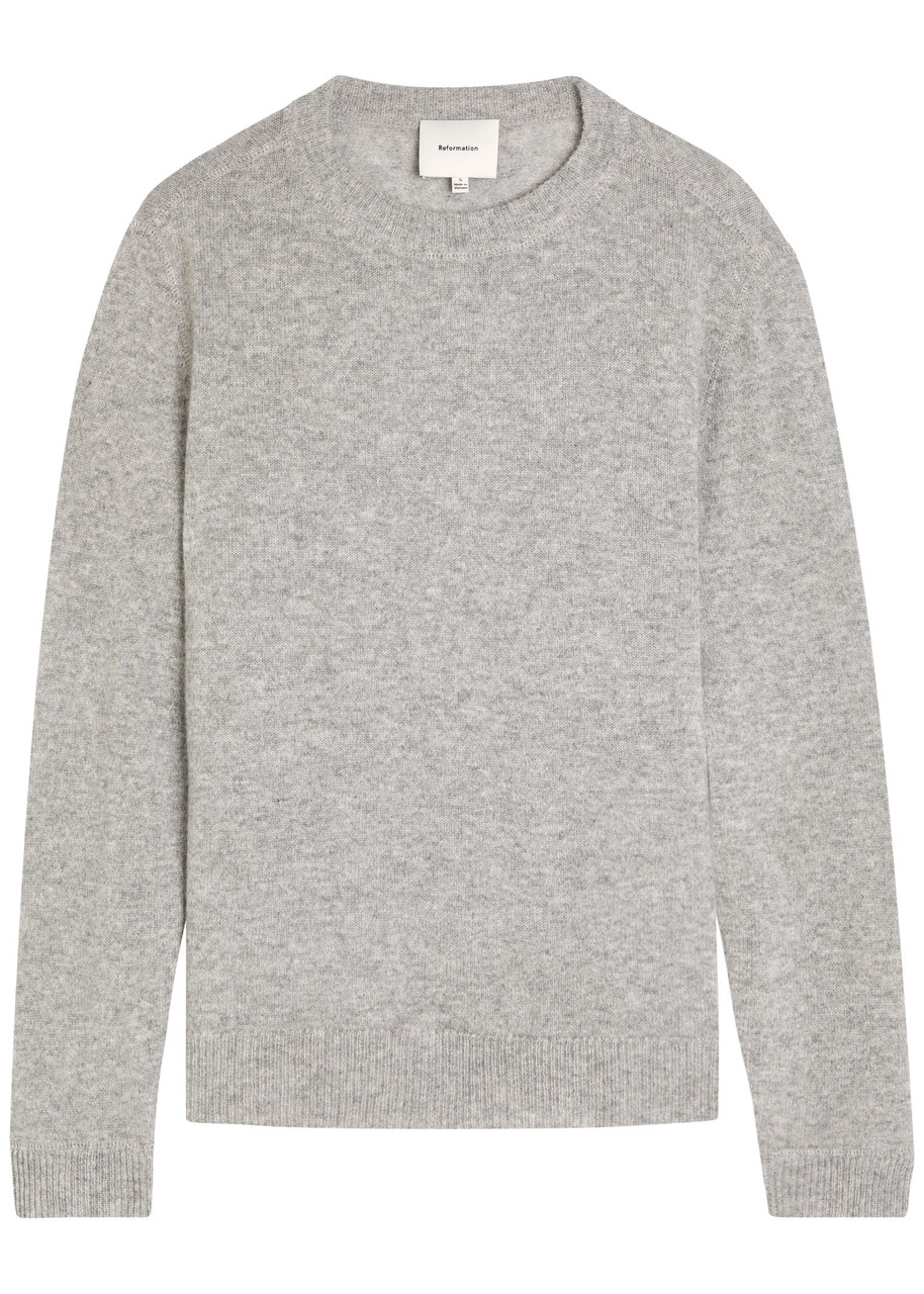Reformation Melange Cashmere Jumper In Gray