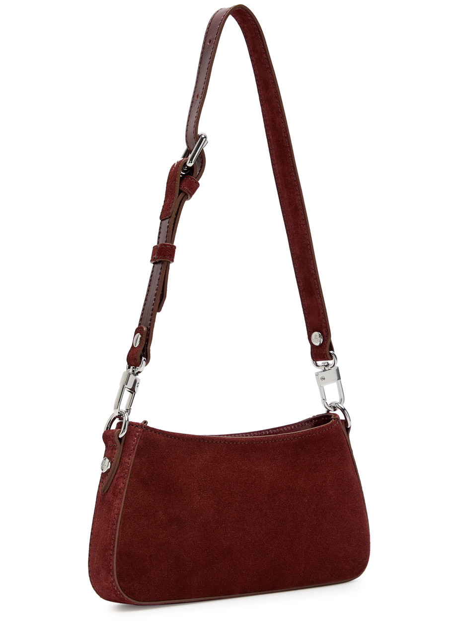 Vivienne Westwood Tasha Suede Shoulder Bag In Burgundy