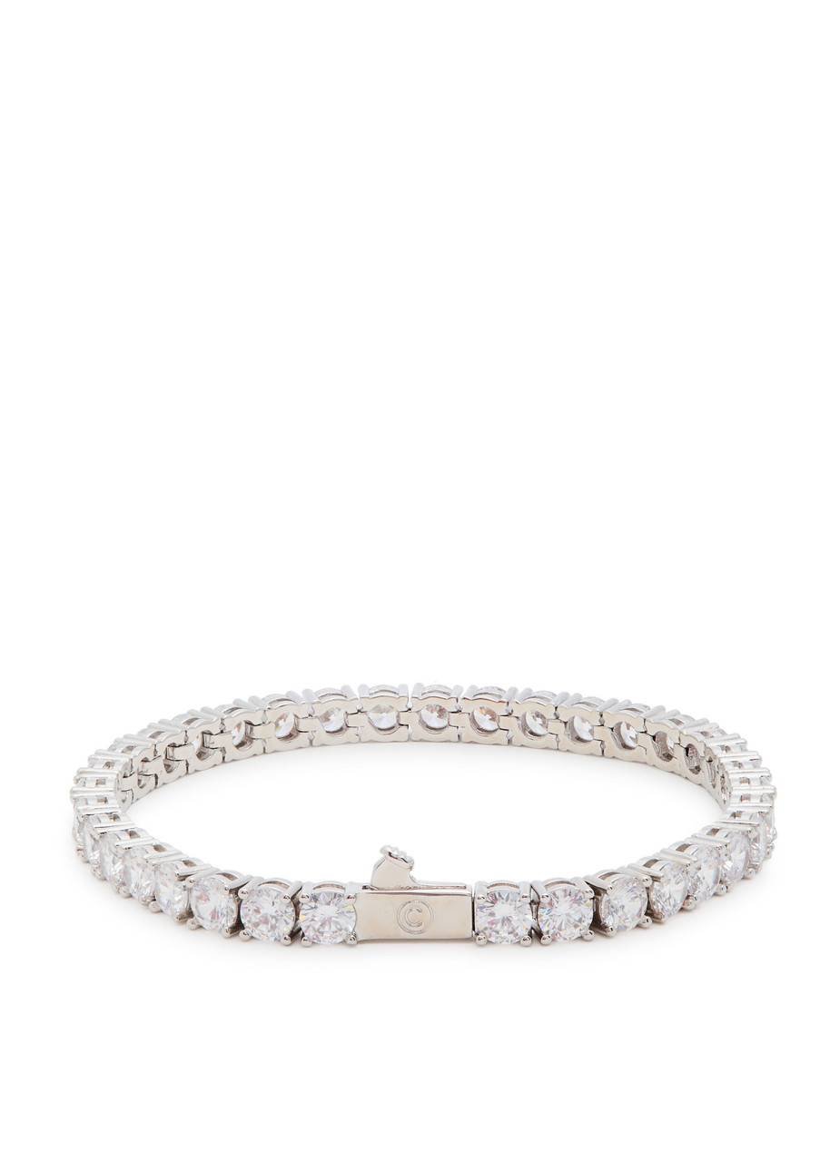  Cernucci Crystal-embellished Rhodium-plated Bracelet - Silver 