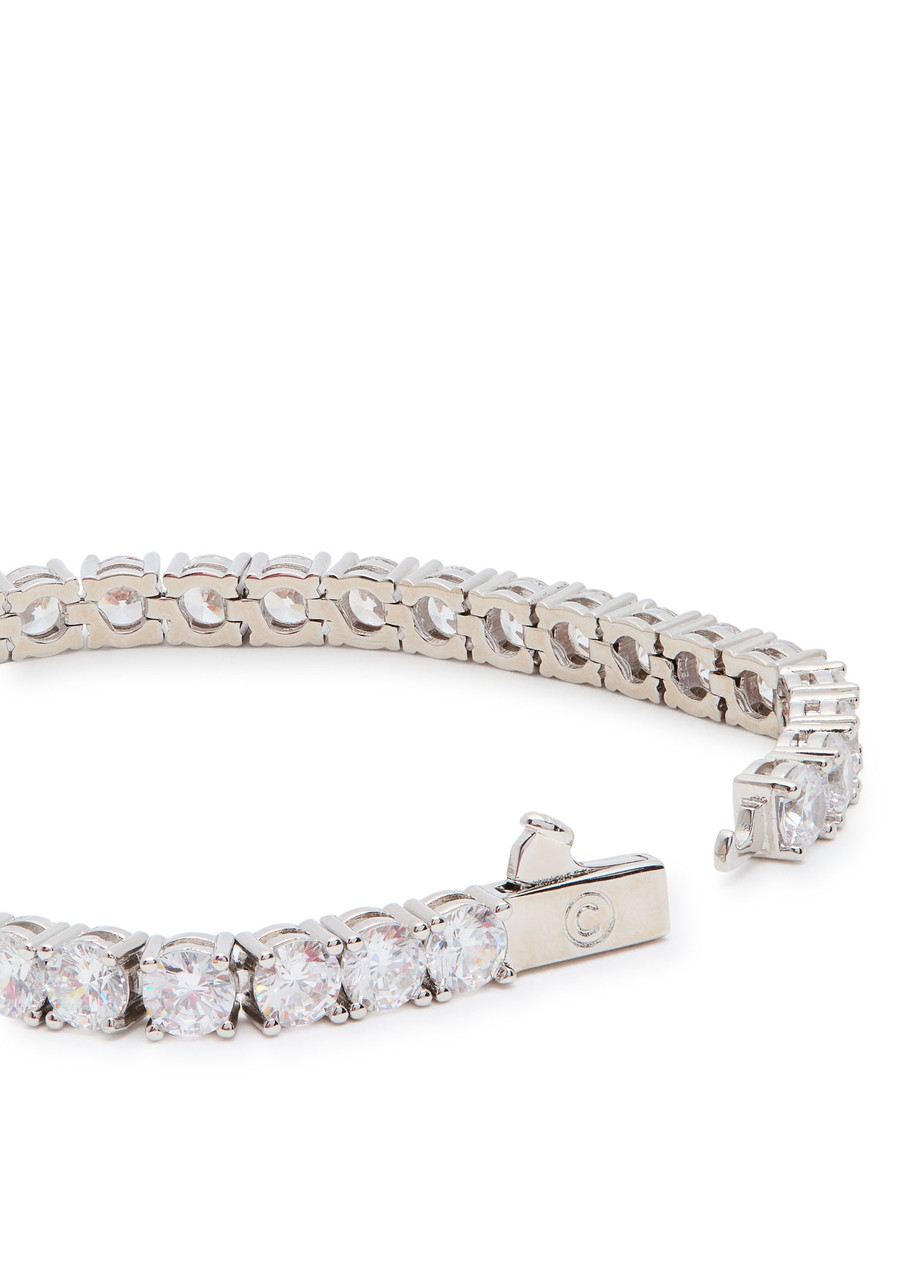  Cernucci Crystal-embellished Rhodium-plated Bracelet - Silver 