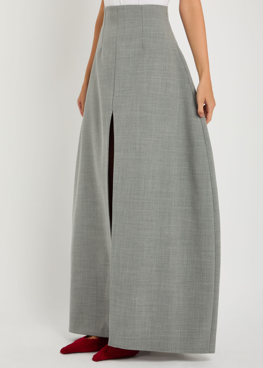 A.w.a.k.e. A.w.a.k.e Mode Trousers-effect Woven Maxi Skirt In Gray