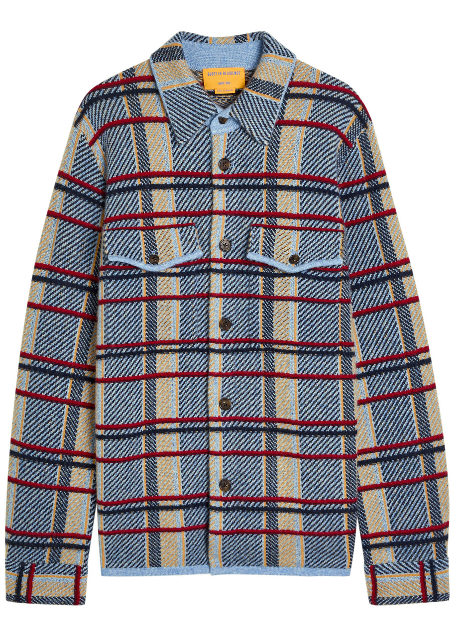 Guest In Residence Plaid Work Shirt Heather Blue Combo In Multi