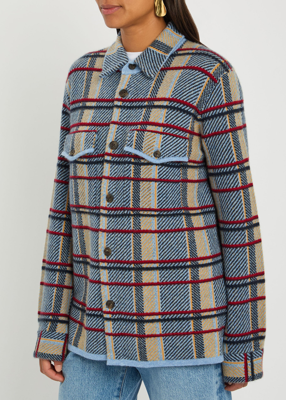 Guest In Residence Plaid Work Shirt Heather Blue Combo In Multi