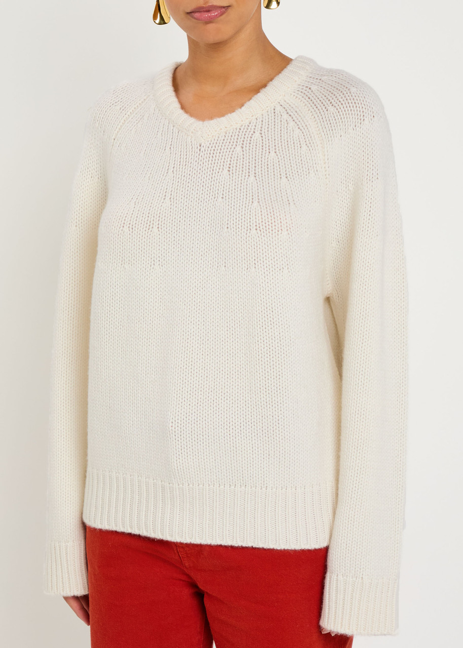 Lisa Yang Oia Textured Cashmere Jumper In White
