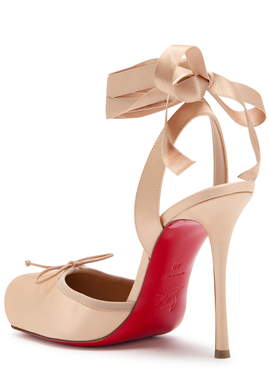 Christian Louboutin Cassia Lace Up 100 Satin Pumps In Pink