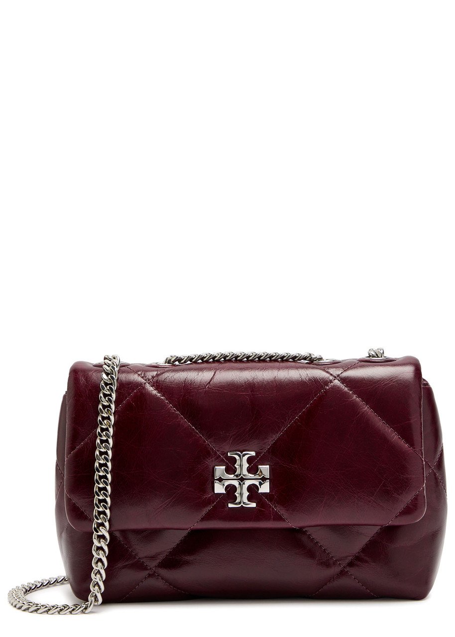 Tory Burch Kira Quilted Leather Shoulder Bag In Burgundy