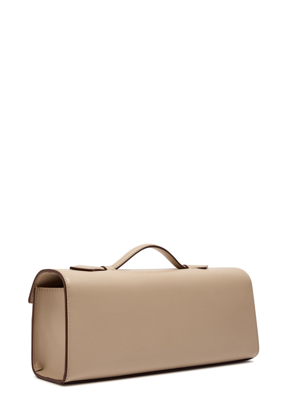 Savette Symmetry Slim Leather Pochette In Sand