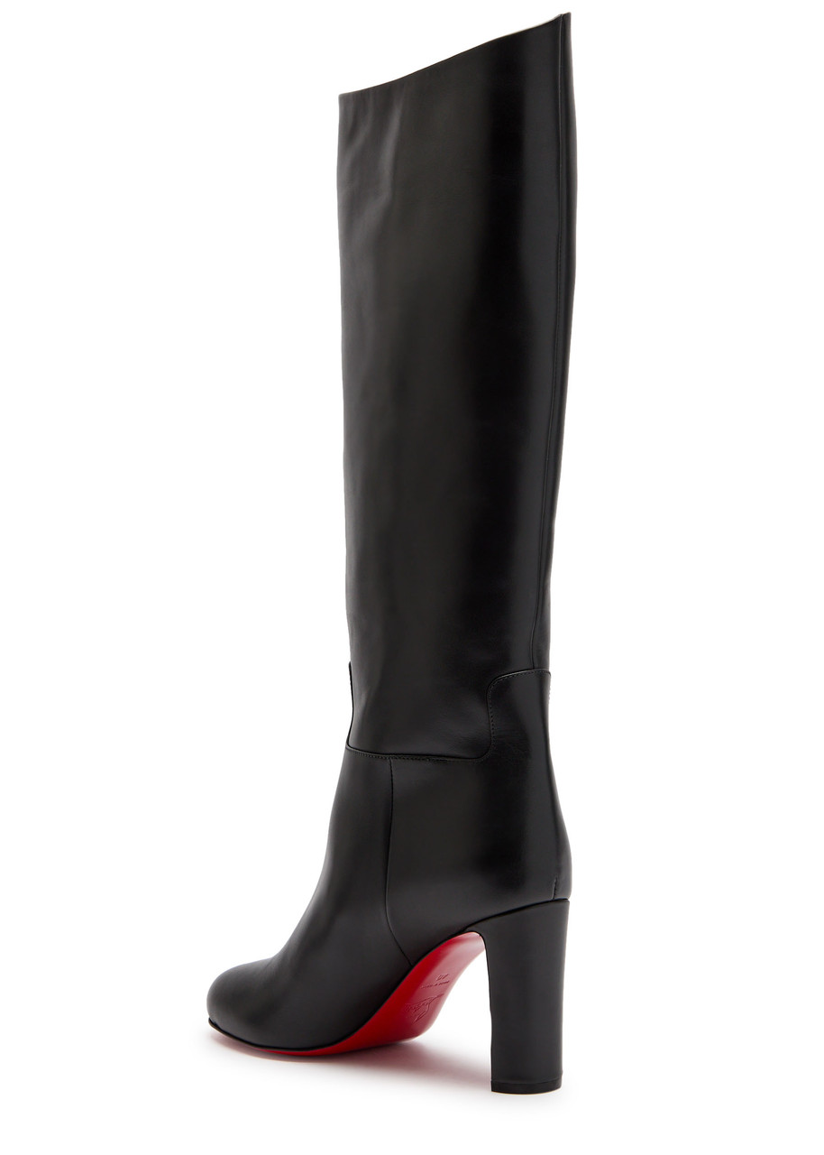 Christian Louboutin Loo Botta 85 Leather Knee-high Boots In Black