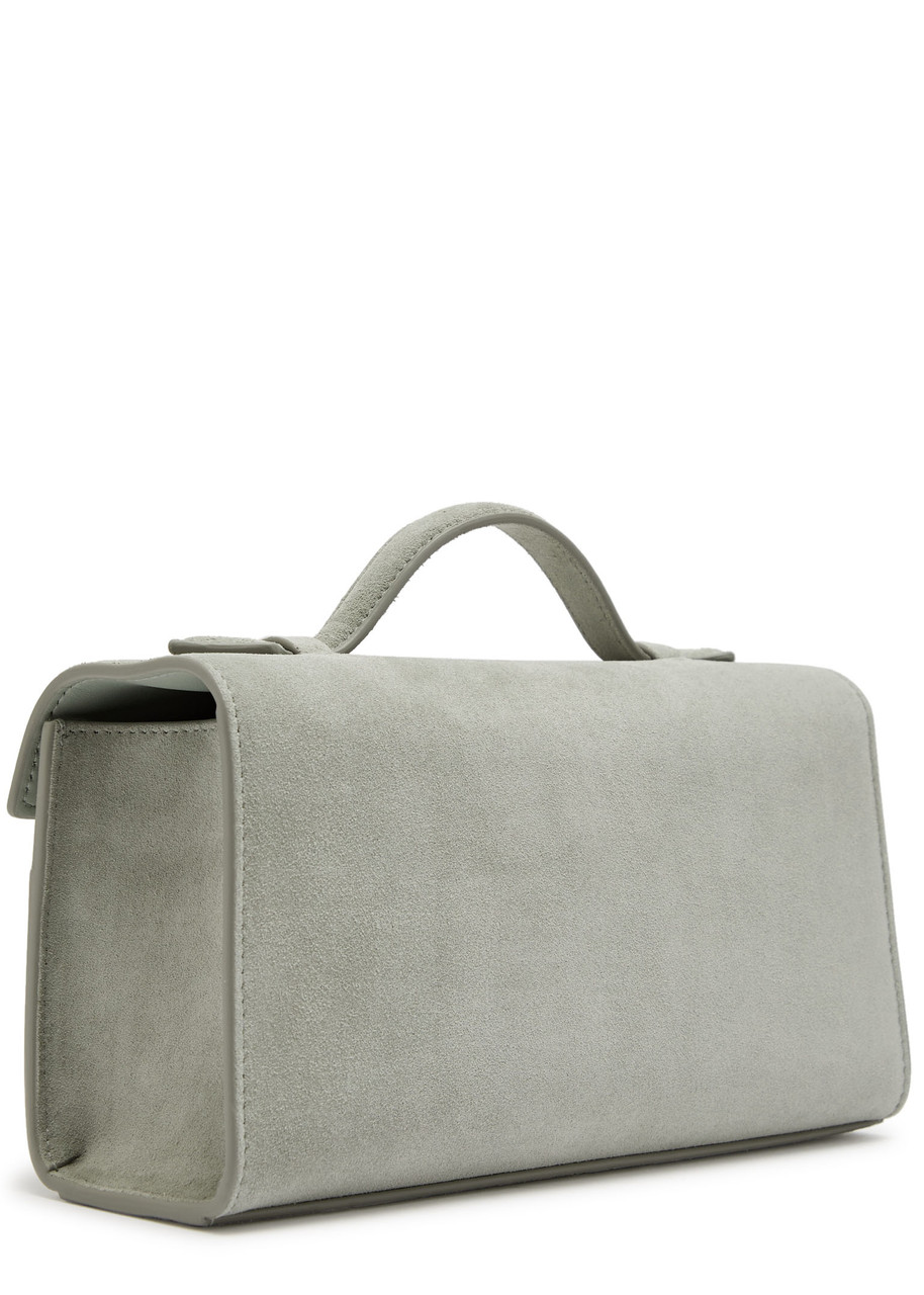 Savette Symmetry Suede Pochette In Green