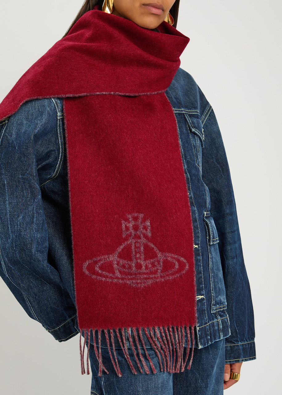 Vivienne Westwood Orb-intarsia Wool Scarf In Multi