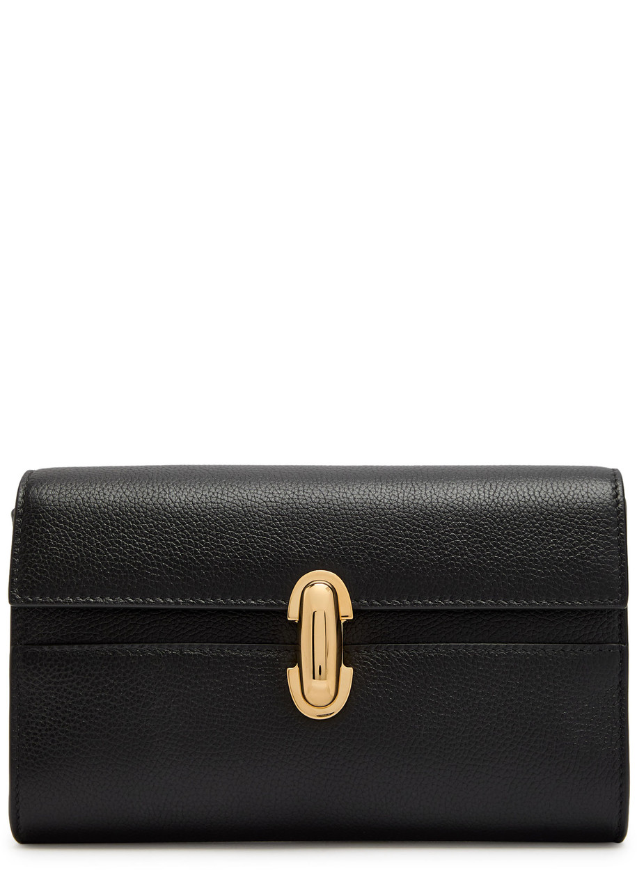 Savette Symmetry Mini Textured-leather Shoulder Bag In Black