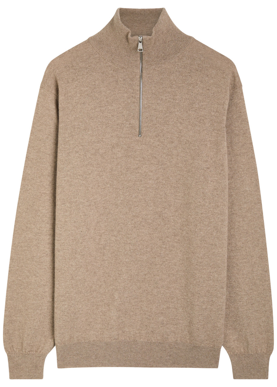 Begg & Co Heriot Half-zip Cashmere Jumper In Brown