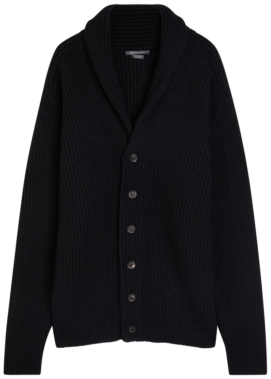 Begg & Co Yacht Cashmere Cardigan In Black