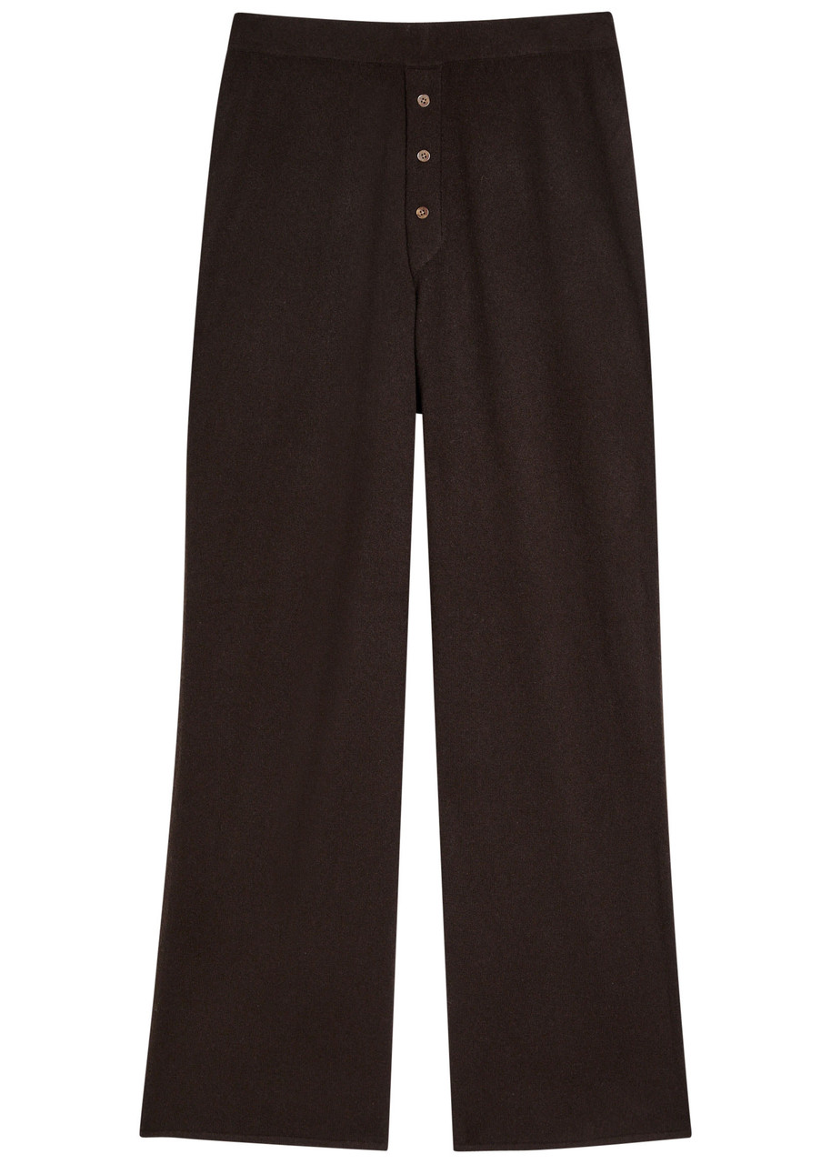 Guest In Residence Everywear Wide-leg Cashmere Trousers In Brown