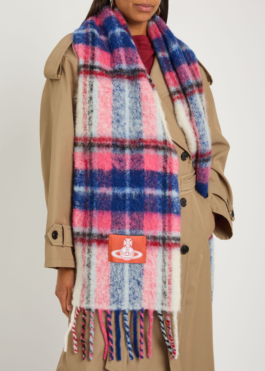Vivienne Westwood Plaid Alpaca-blend Scarf In Multi
