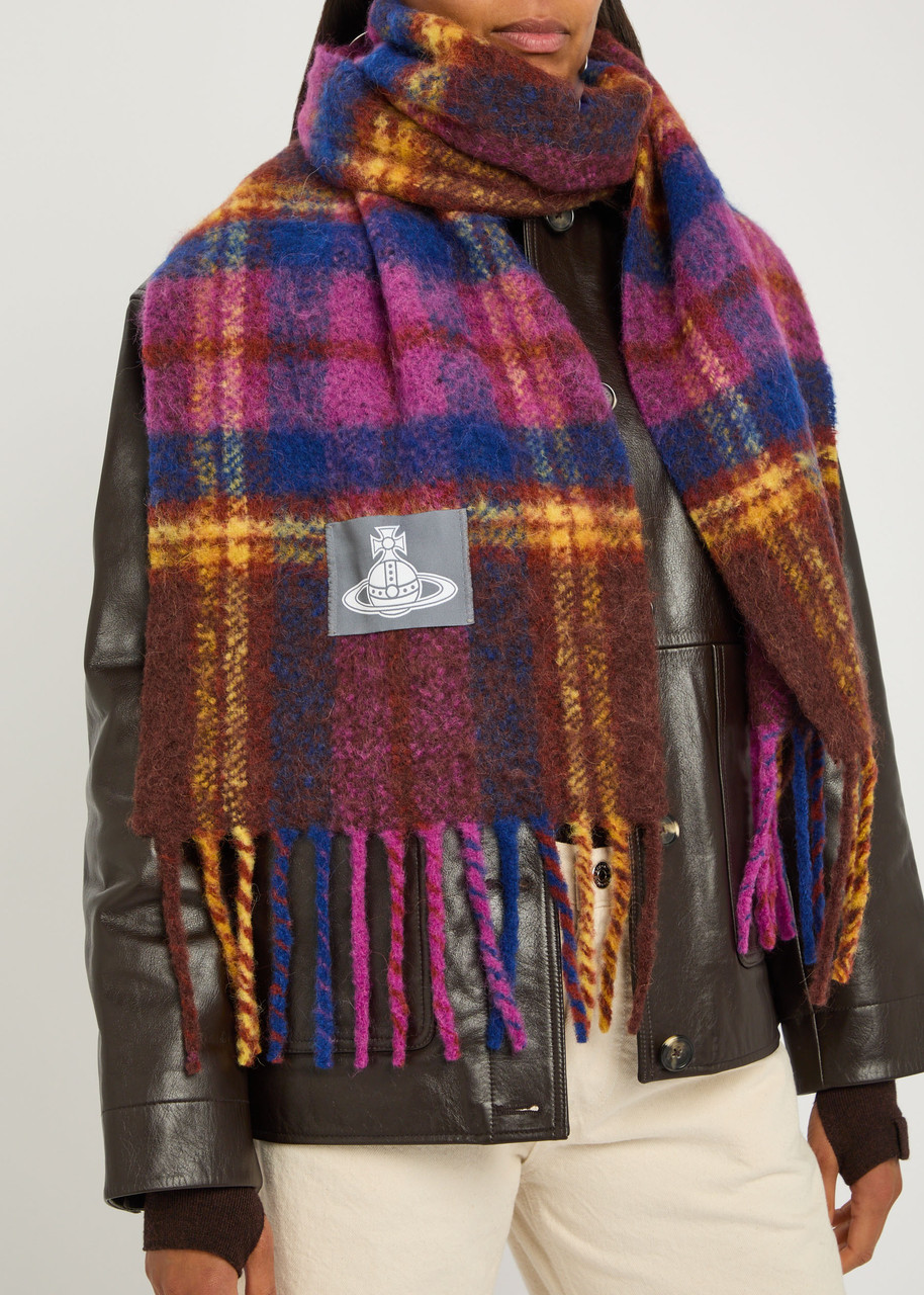Vivienne Westwood Plaid Alpaca-blend Scarf In Multi