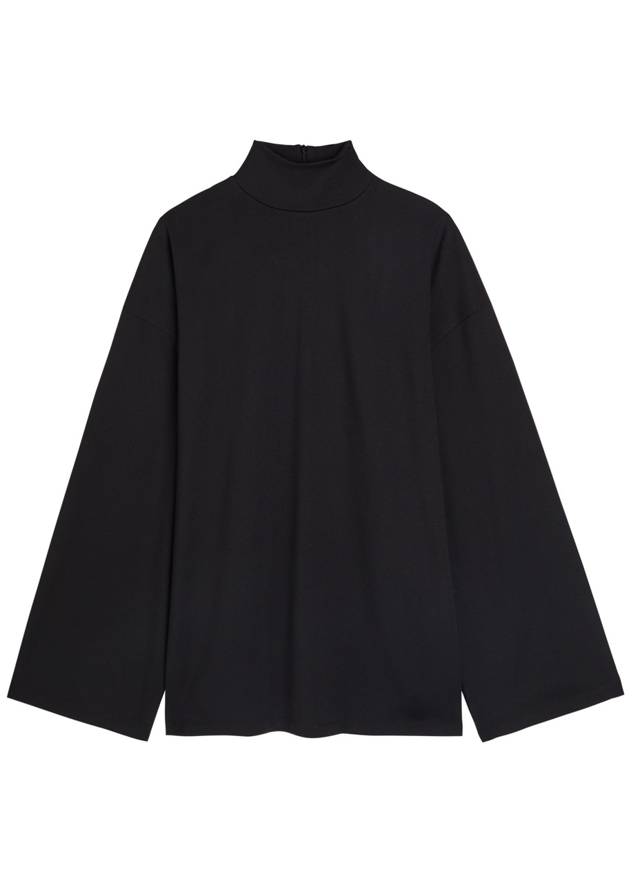 Wardrobe.nyc Opaque Lounge Stretch-polyamide Top In Black