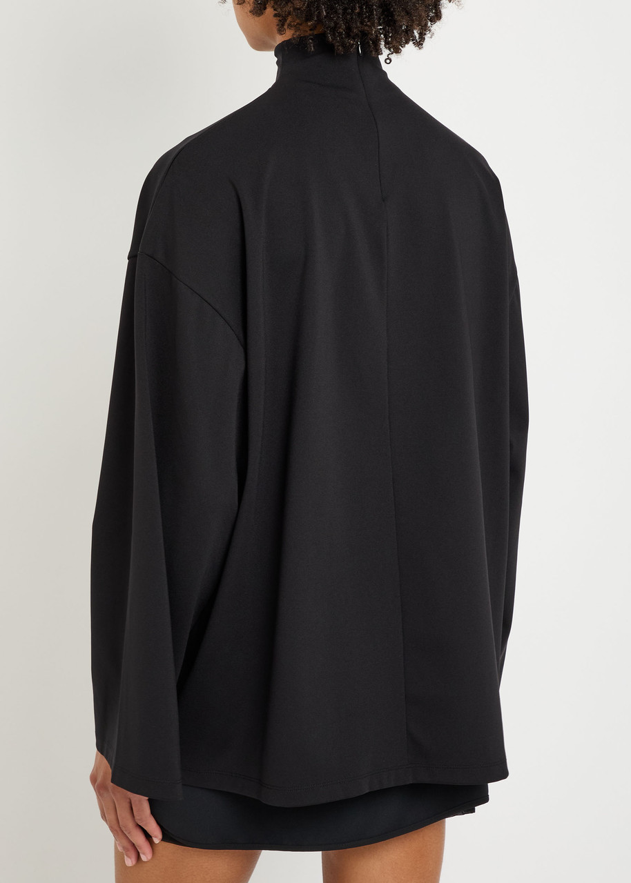 Wardrobe.nyc Opaque Lounge Stretch-polyamide Top In Black