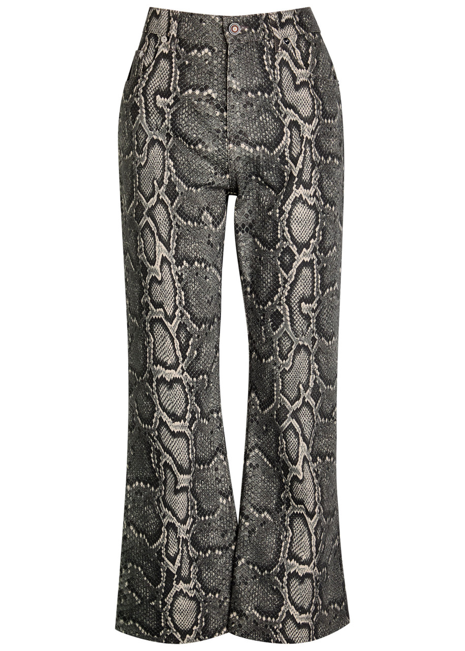 Gabriela Hearst Ezra Python-print Bootcut Jeans In Multi