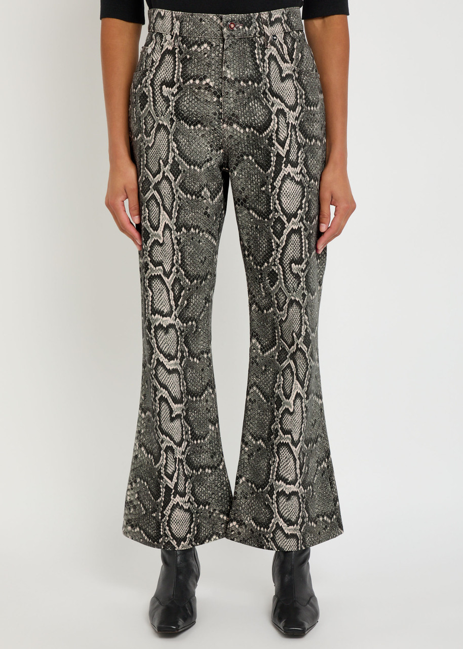 Gabriela Hearst Ezra Python-print Bootcut Jeans In Multi
