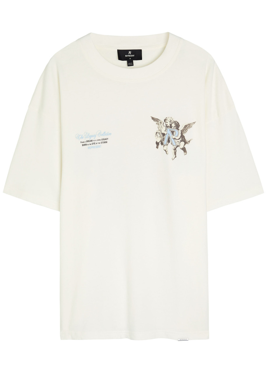 Represent Legacy Cherubs Logo Cotton T-shirt In White