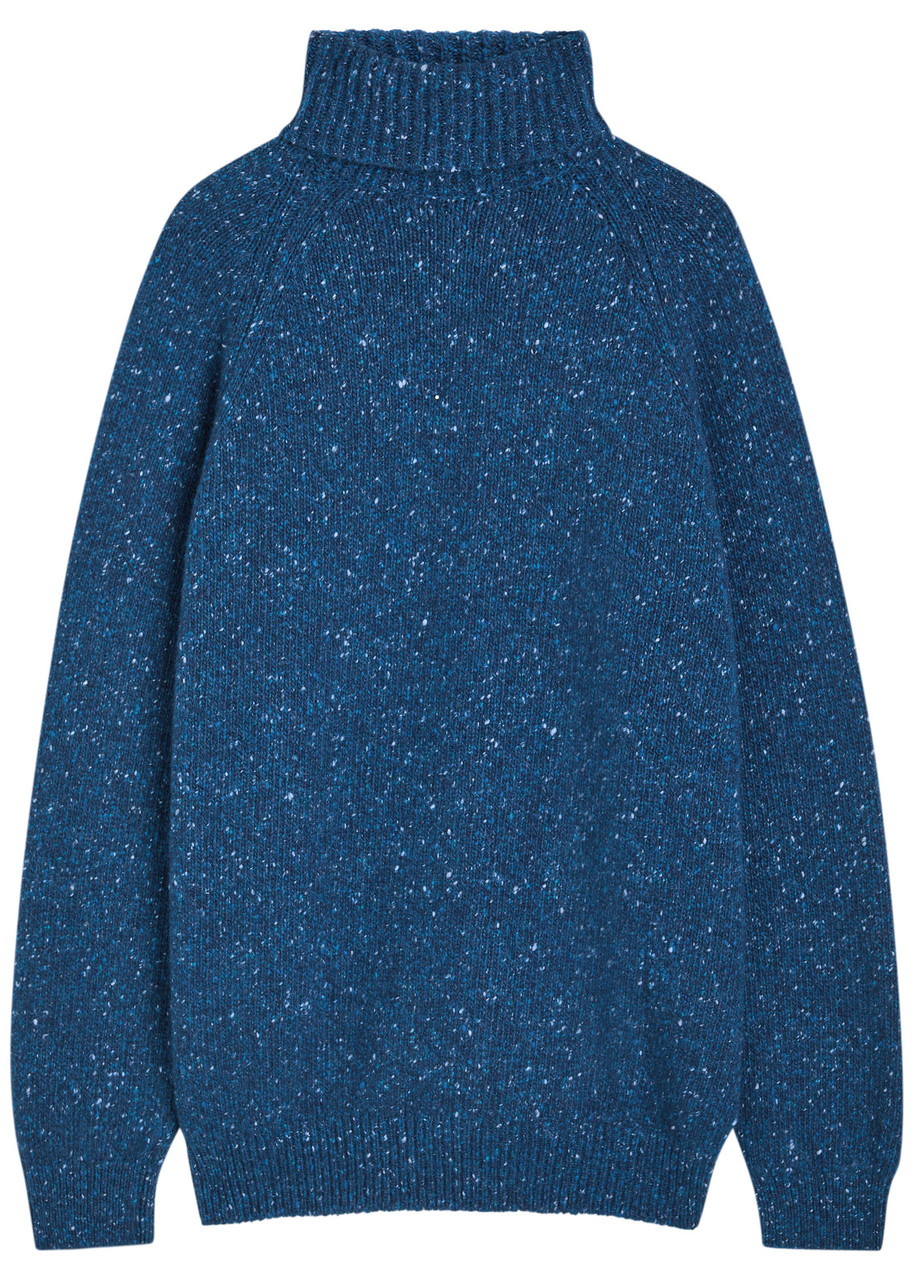 Begg & Co Barrow Roll-neck Cashmere Jumper In Blue
